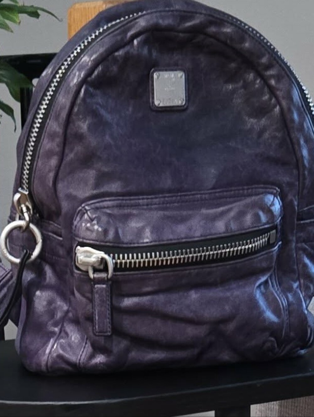 MCM Purple Leather Backpack
